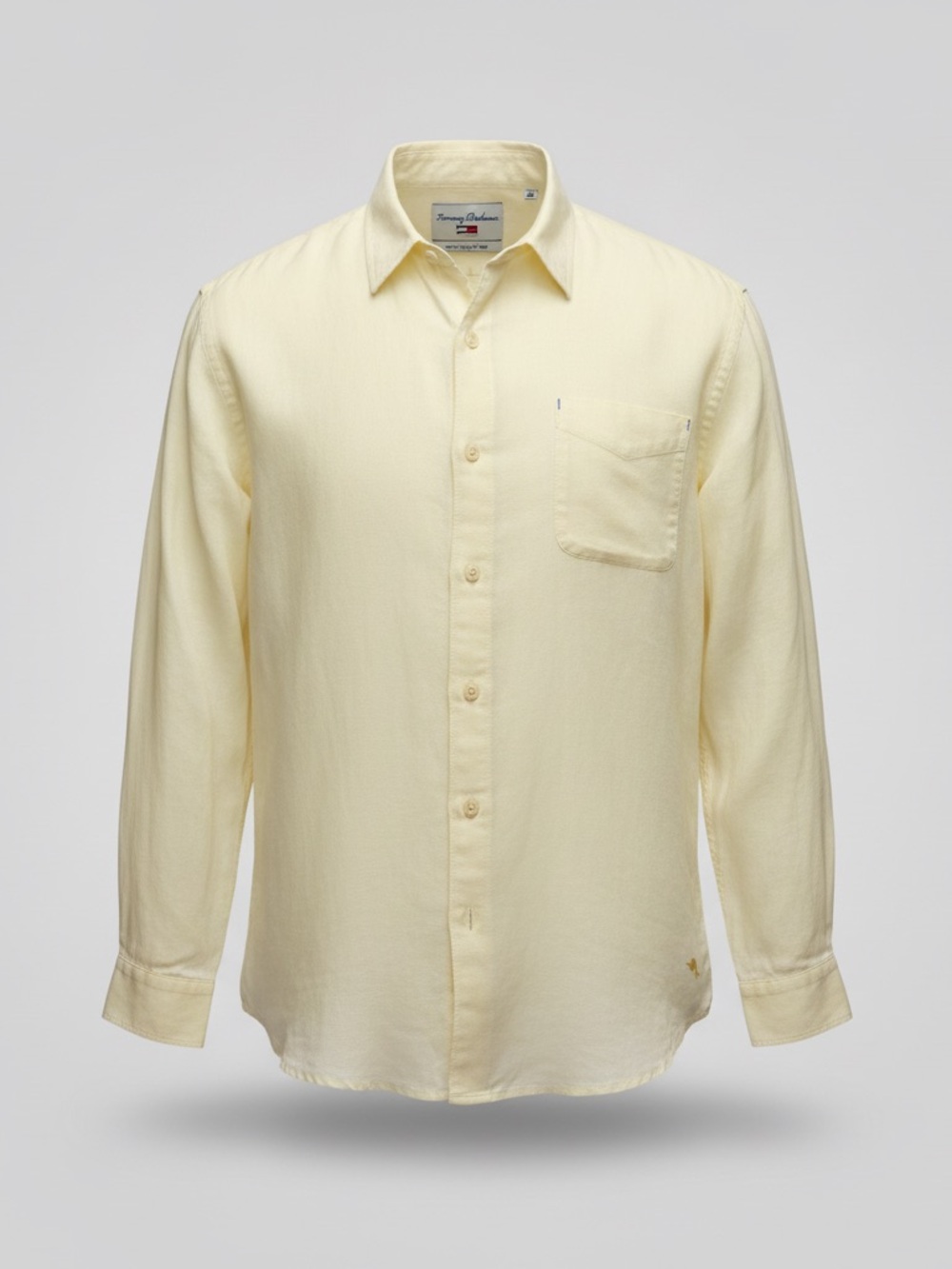 Tommy Bahama Relax Shirt XXL 100% Linen Yellow Long Sleeve Button Front